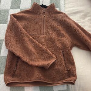 Aritzia TNA Warm Tan Fleece Jacket